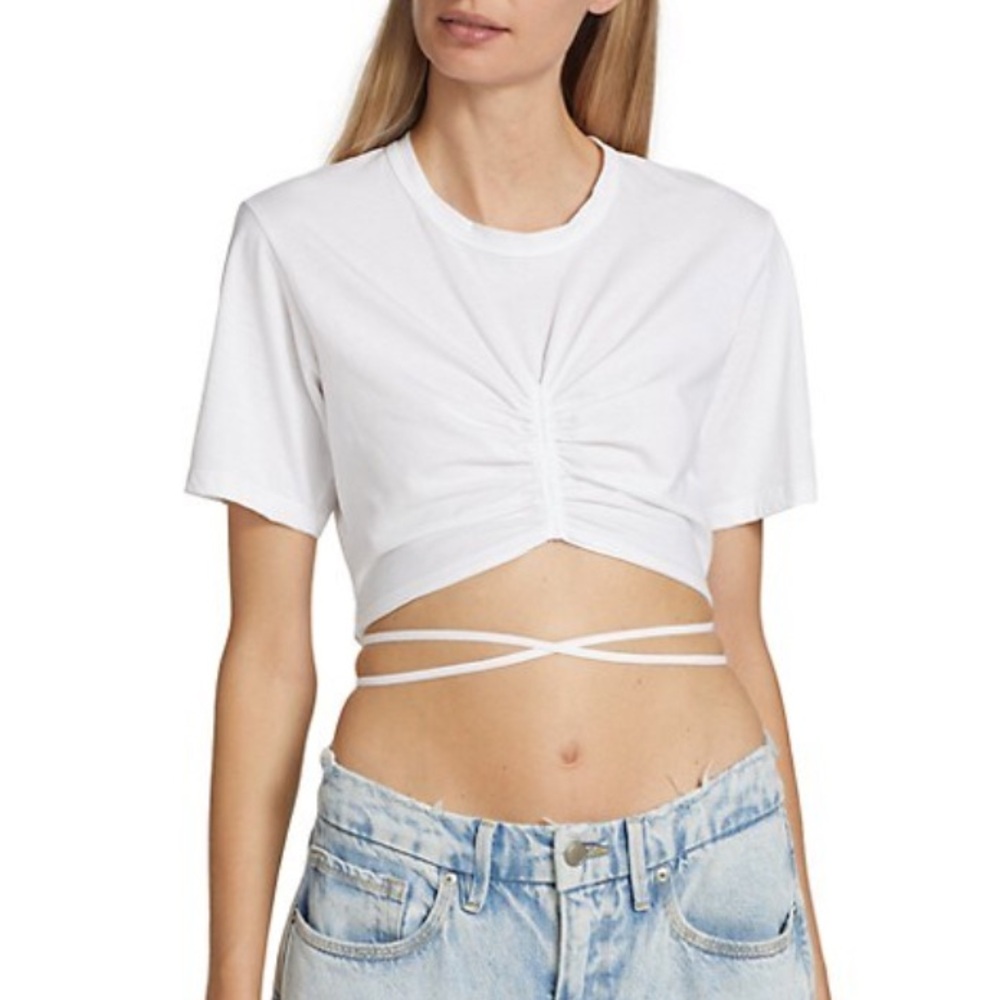 A.L.C. Jane Tie Front Crop Top - Picture 1 of 5